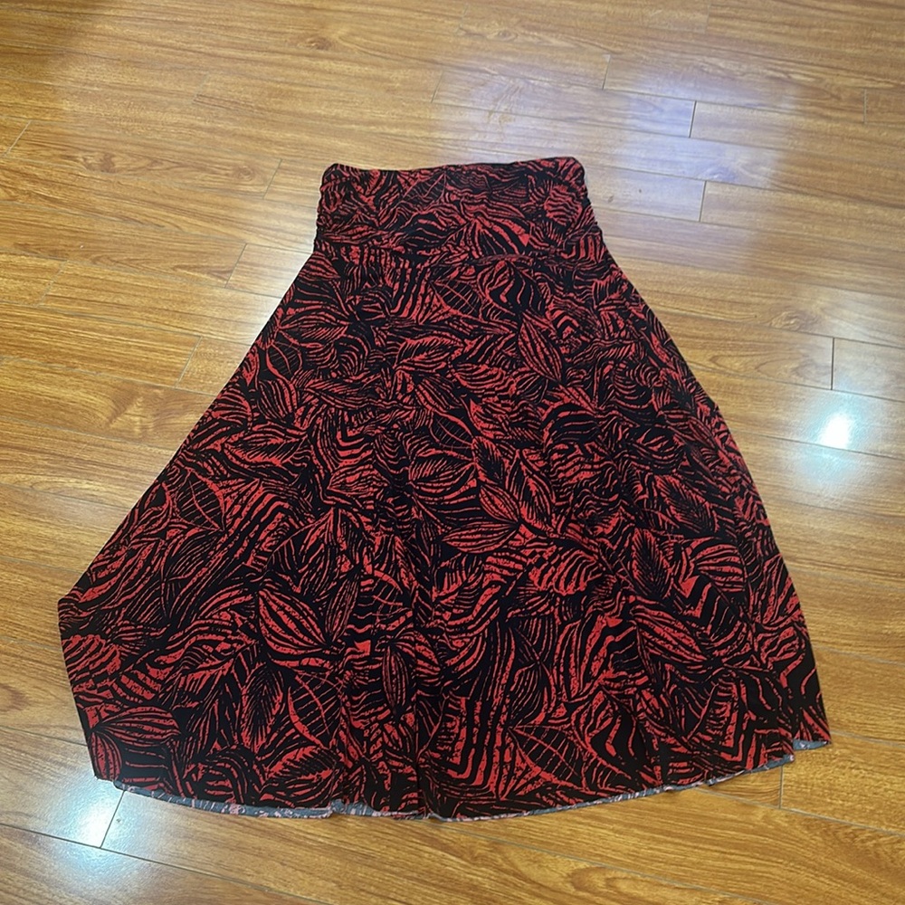 Red and Black Strapless Dress